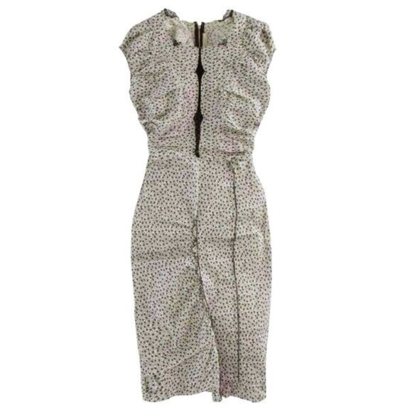 Nina Ricci Linen Knee-Length Dress Size: XS/S | US 2-4, FR36 NEW - Picture 5 of 10